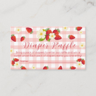 Berry Sweet Strawberry Baby Shower Windel-Raffle Begleitkarte