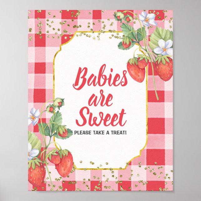 Berry Sweet Strawberry Babys sind Süßes Poster (Vorne)