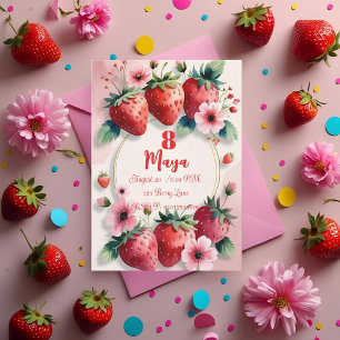 Berry Sweet Strawberry Birthday Einladung