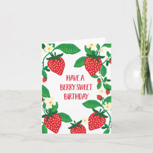 Berry Sweet Strawberry Birthday Karte