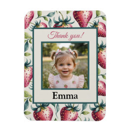 Berry Sweet Strawberry Birthday Thank You Photo Magnet