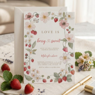 Berry Sweet Strawberry Blumen Brautdusche Einladung