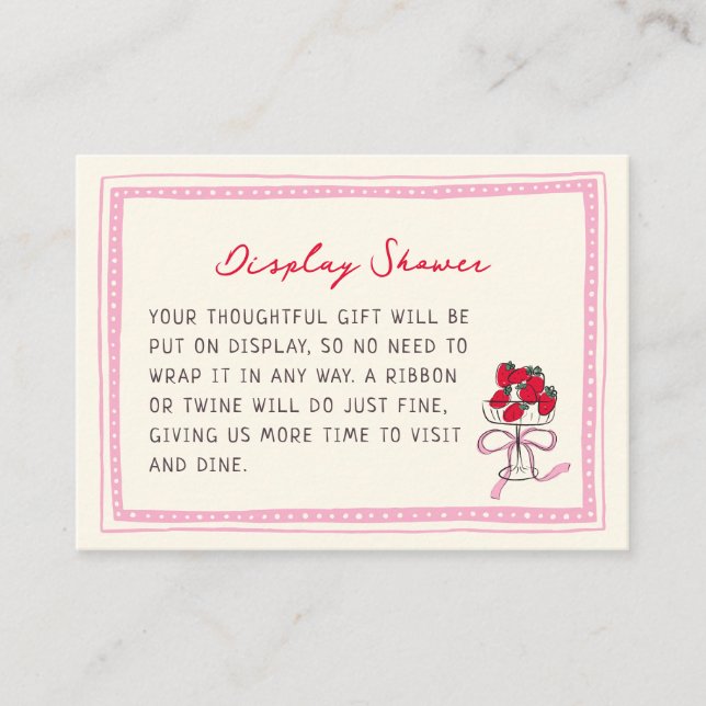 Berry Sweet Strawberry Bridal Shower Begleitkarte (Vorderseite)
