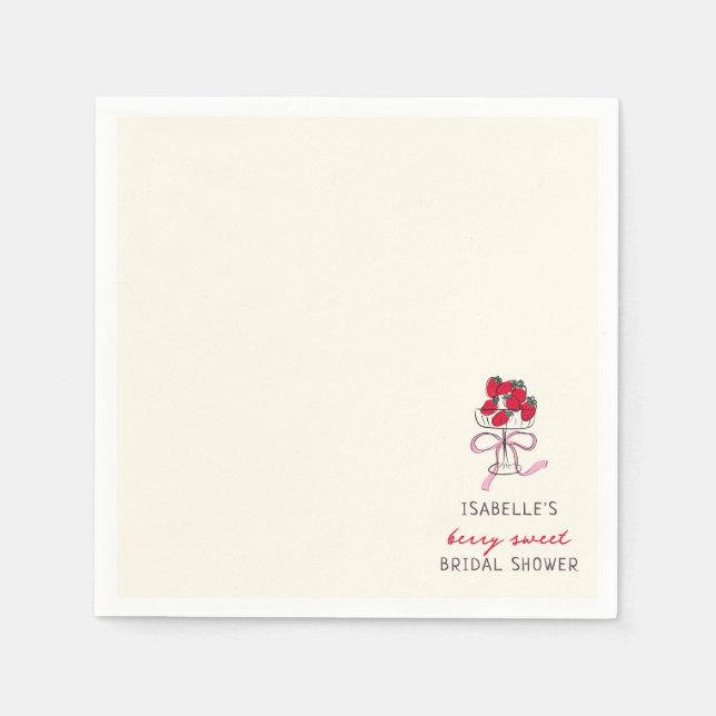 Berry Sweet Strawberry Bridal Shower  Serviette (Vorderseite)