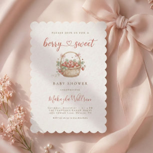Berry Sweet Strawberry Coquette Babyparty Einladung