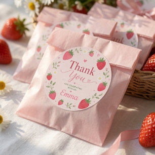 Berry Sweet Strawberry Dankeschön Runder Aufkleber