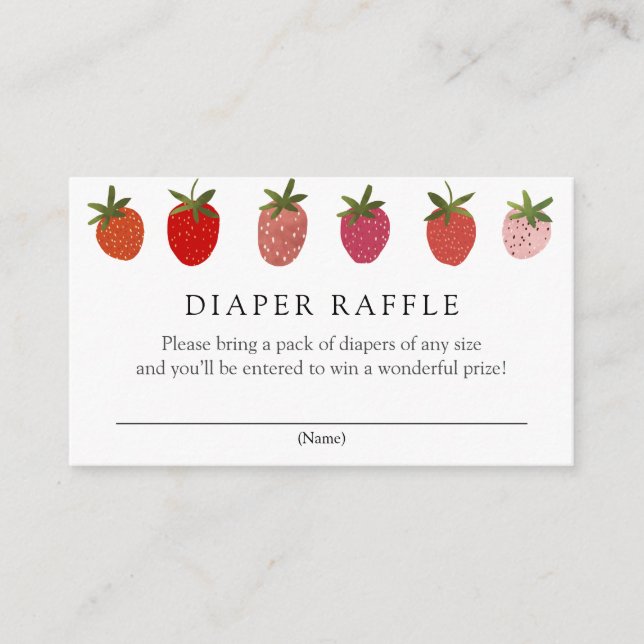 Berry Sweet Strawberry Diaper Raffelkarte Begleitkarte (Vorderseite)