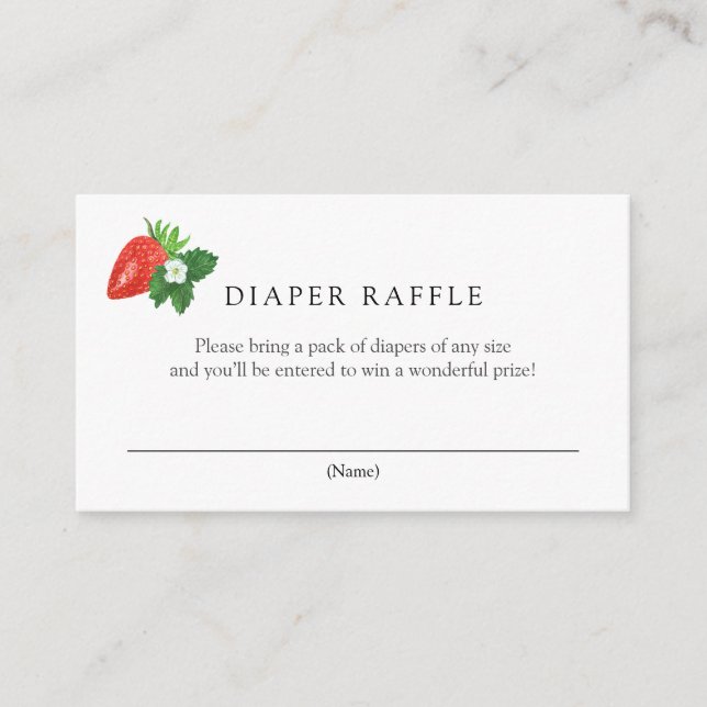 Berry Sweet Strawberry Diaper Raffle Begleitkarte (Vorderseite)