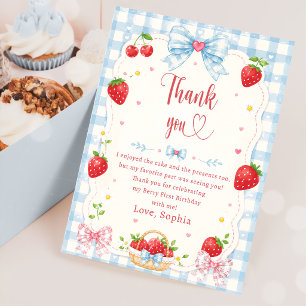 Berry Sweet Strawberry Geburtstag Dankeskarte