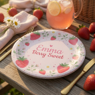 Berry Sweet Strawberry Geburtstag Rosa Pappteller