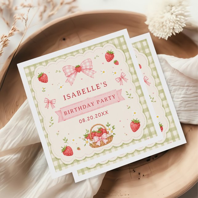 Berry Sweet Strawberry Geburtstag  Serviette (Von Creator hochgeladen)