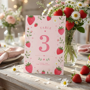 Berry Sweet Strawberry Geburtstag Tischnummer
