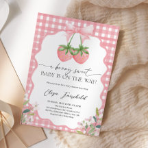 Berry Sweet Strawberry Gingham Baby Shower