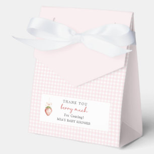 Berry Sweet Strawberry Gingham Baby Shower  Geschenkschachtel