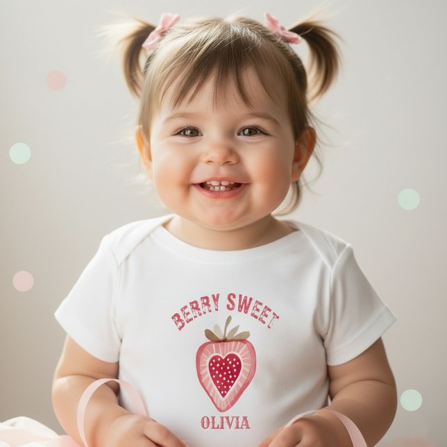 Berry Sweet Strawberry Girls Geburtstag Baby T-shirt (Von Creator hochgeladen)