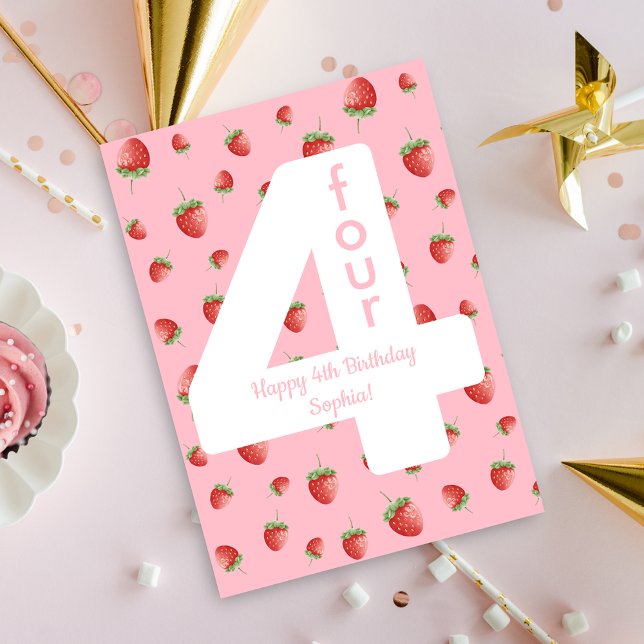 Berry Sweet Strawberry Happy Birthday Card Karte (Von Creator hochgeladen)
