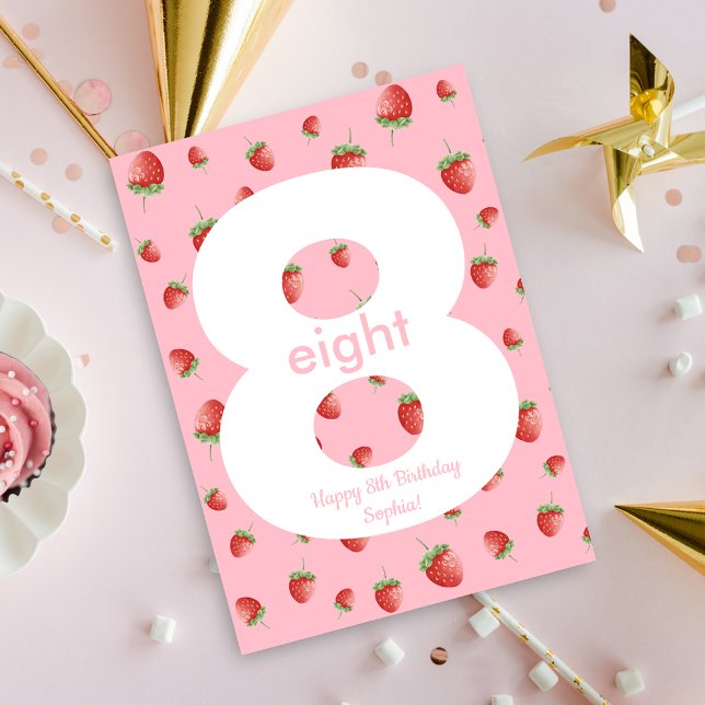 Berry Sweet Strawberry Happy Birthday Card Karte (Von Creator hochgeladen)