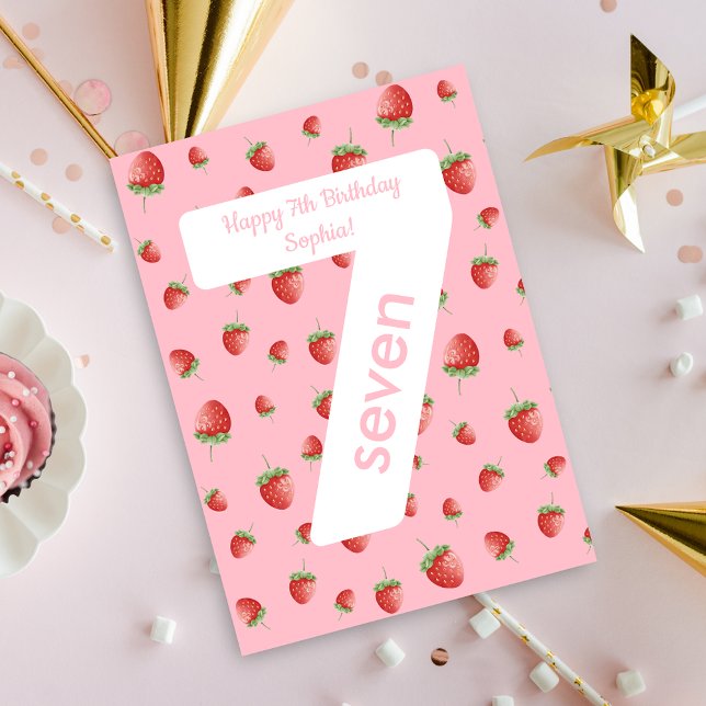Berry Sweet Strawberry Happy Birthday Card Karte (Von Creator hochgeladen)