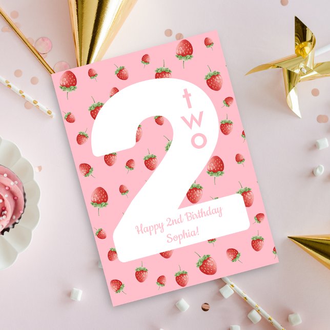 Berry Sweet Strawberry Happy Birthday Card Karte (Von Creator hochgeladen)