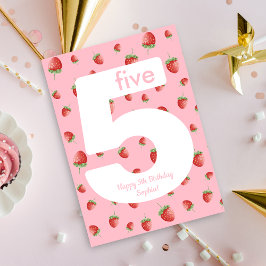 Berry Sweet Strawberry Happy Birthday Card Karte