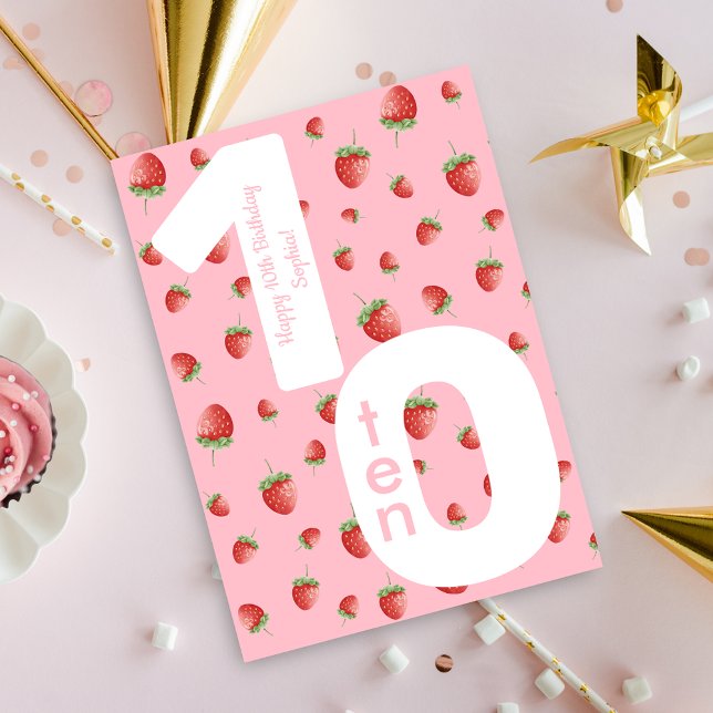 Berry Sweet Strawberry Happy Birthday Card Karte (Von Creator hochgeladen)