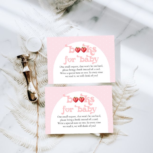 Berry Sweet Strawberry Heart Girl Baby Dusche Begleitkarte (Von Creator hochgeladen)