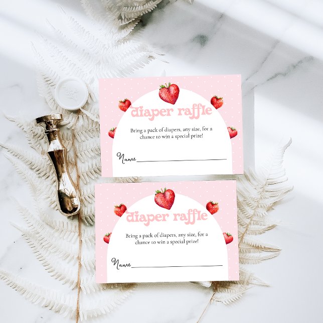 Berry Sweet Strawberry Heart Girl Baby Dusche Begleitkarte (Von Creator hochgeladen)