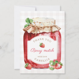 Berry Sweet Strawberry Jam Birthday Party Dankeskarte