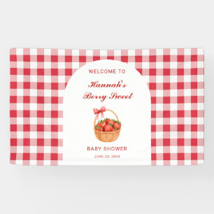 Berry Sweet Strawberry Mädchen Baby Shower Willkom Banner