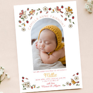 Berry Sweet Strawberry Nickname Baby Foto Birth Ankündigung