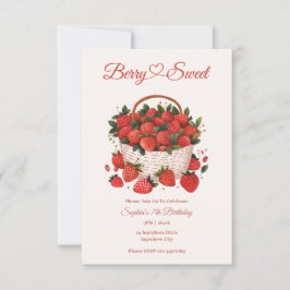 Berry Sweet Strawberry Party Einladung