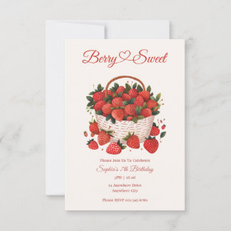 Berry Sweet Strawberry Party Einladung