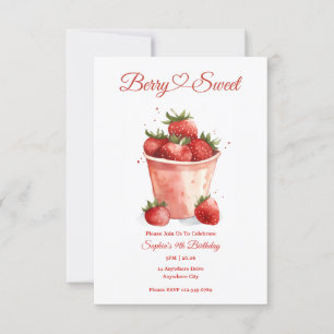 Berry Sweet Strawberry Party Invitation