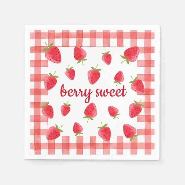 Berry Sweet Strawberry Party Napkin Serviette (Vorderseite)