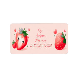 Berry Sweet Strawberry Party Rücksendeadresse Adressaufkleber