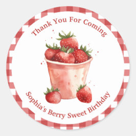 Berry Sweet Strawberry Party Runder Aufkleber