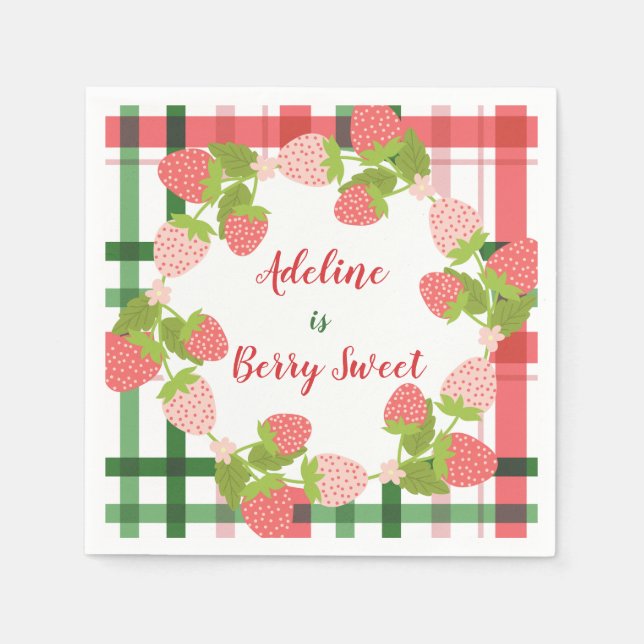 Berry Sweet Strawberry Party Serviette (Vorderseite)