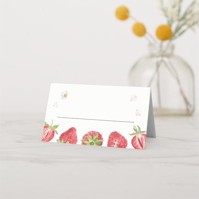 Berry Sweet Strawberry Party Table Place Cartes (Devant)