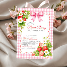 Berry Sweet Strawberry Pink Gingham Babyparty