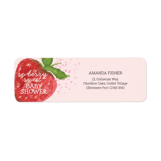 Berry Sweet Strawberry Red Pink Baby Dusche (Vorne)