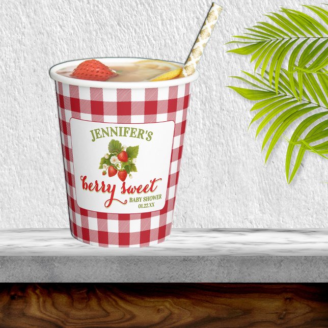Berry Sweet Strawberry Thema Babydusche Pappbecher (Von Creator hochgeladen)