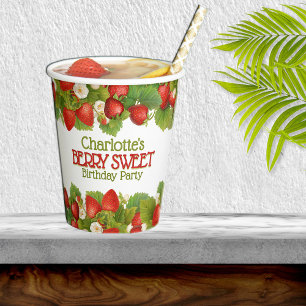 Berry Sweet Strawberry Thema Geburtstagsparty Pappbecher