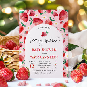 Berry Sweet Summer Strawberry Baby Dusche Einladung