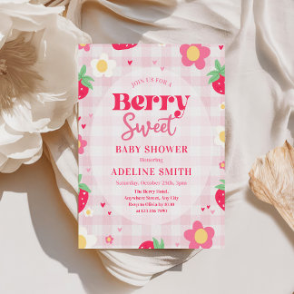 Berry Sweet Summer Strawberry Baby Shower Einladung