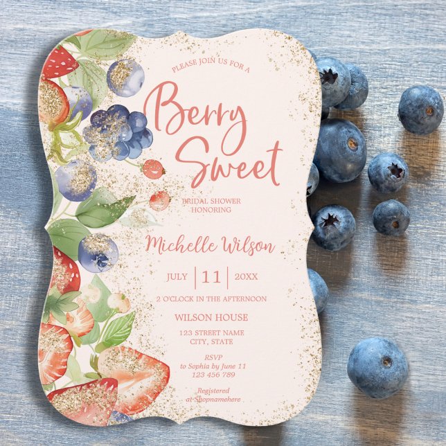 Berry Sweet Summer Wilde Berries & Blume Bridal Einladung (Von Creator hochgeladen)