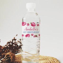 Berry Sweet Water Flasche Etikett Strawberry Birth