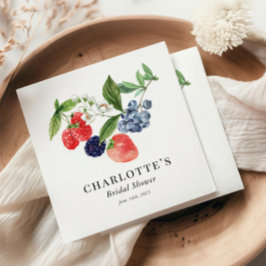 Berry Sweet Watercolor Red Blue Brautparty Serviette