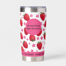 Berry Sweet White Erdbeere Floral Tumbler
