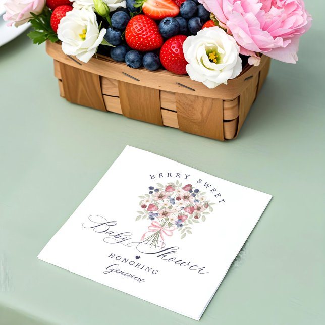 Berry Sweet Wild Berry Floral Bouquet Baby Shower Serviette (Berry Sweet Wild Berry Floral Bouquet Baby Shower Napkins)