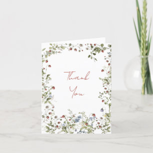 Berry Sweet Wildblume Aquarell Dusche Vielen Dank Dankeskarte